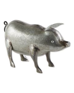 GALVANIZED PIG SCULPTURE